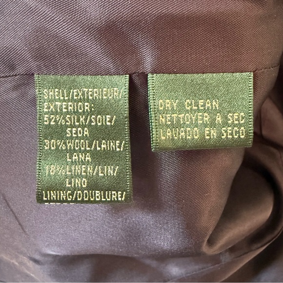 LAUREN RALPH LAUREN Vintage Silk Wool Blend Preppy Formal Structured Blazer Sz 8 - Picture 12 of 12